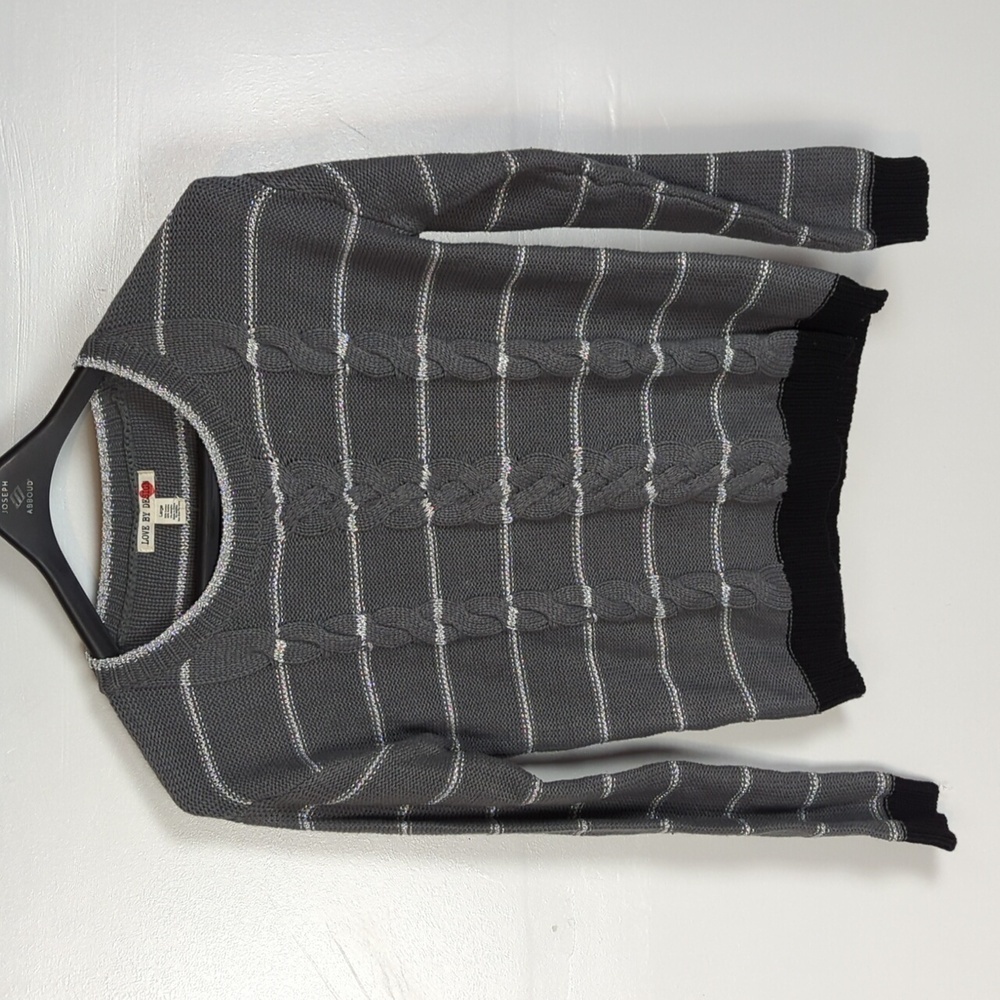 Love by Design NWT Sparkle Stripe Cable Knit Sweater
